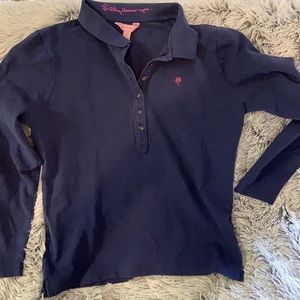 Navy Blue Lilly Pulitzer long sleeve polo